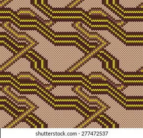Knitted seamless pattern. Vector illustration 