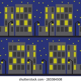 Knitted seamless pattern. Vector illustration