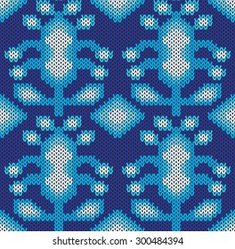 Knitted seamless pattern. Vector illustration