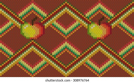 Knitted seamless pattern. Vector illustration