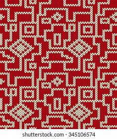 Knitted seamless pattern. Vector illustration