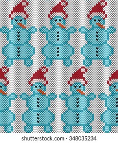 Knitted seamless pattern. Vector illustration