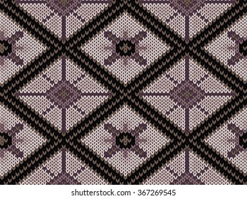 Knitted seamless pattern. Vector illustration
