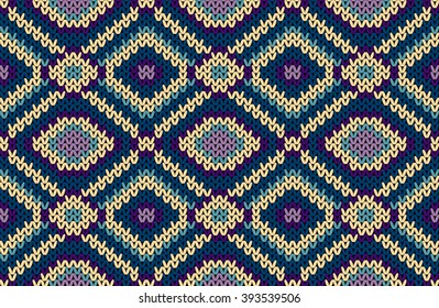 Knitted seamless pattern. Vector illustration