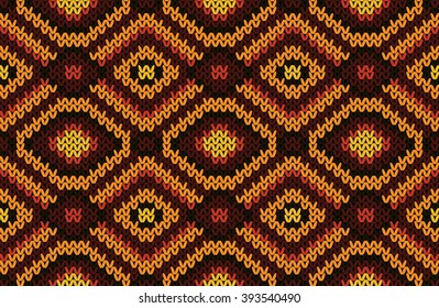 Knitted seamless pattern. Vector illustration