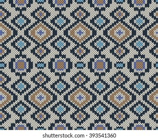Knitted seamless pattern. Vector illustration