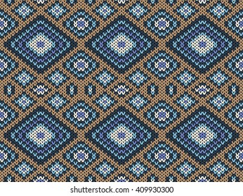 Knitted seamless pattern. Vector illustration