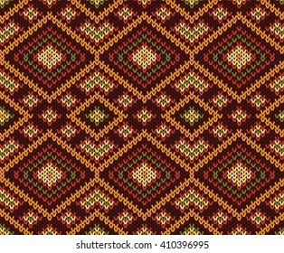Knitted seamless pattern. Vector illustration