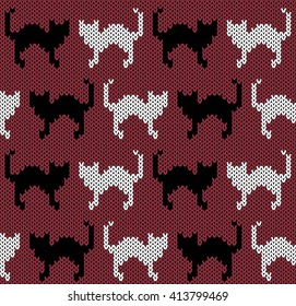 Knitted seamless pattern. Vector illustration