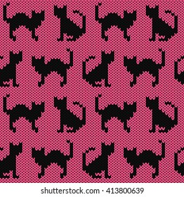Knitted seamless pattern. Vector illustration