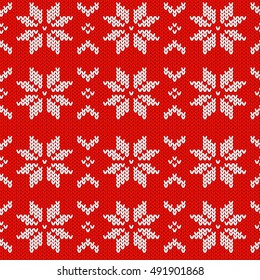 Knitted seamless pattern. Vector illustration