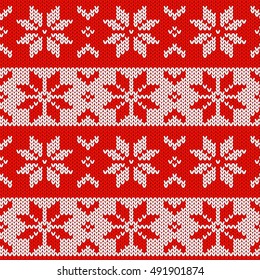 Knitted seamless pattern. Vector illustration
