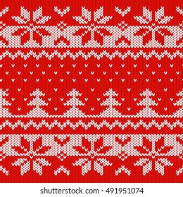 Knitted seamless pattern. Vector illustration