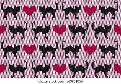 Knitted seamless pattern. Vector illustration