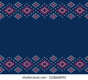 Knitted seamless pattern. Vector ornament