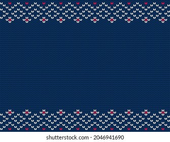 Knitted seamless pattern. Vector ornament for winter sweater