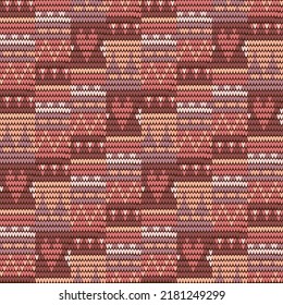 Patrón sin fisuras de punto. Fondo de puente de invierno. Ornamento de repetición del norte de lana de lana de melange. Vector de tradición Pastel textil. Patrón de repetición de navidades escandinavas de la temporada de invierno. Cuchillo noruego.