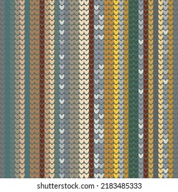 Patrón sin fisuras de punto. Fondo de puente de invierno. Ornamento de repetición del norte de lana de lana de melange. Vector de tradición Pastel textil. Patrón de repetición de navidades escandinavas de la temporada de invierno. Cuchillo noruego.