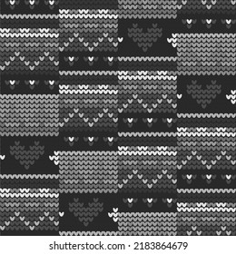 Knitted seamless pattern. Winter jumper background. Melange woolen knitwear northern repeat ornament. Pastel tradition vector textile. Winter season scandinavian xmas repeat pattern. Norwegian knit.