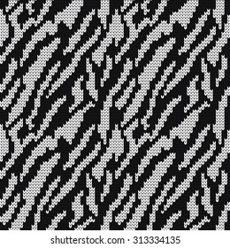 knitted seamless pattern zebra