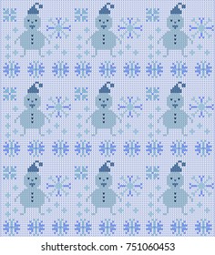 Knitted seamless pattern.Knitted Christmas and New Year pattern.