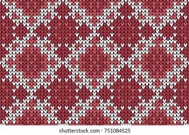 Knitted seamless pattern.Knitted Christmas and New Year pattern.