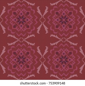 Knitted seamless pattern.Knitted Christmas and New Year pattern.