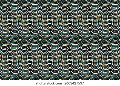 Knitted seamless pattern,knitted flower seamless pattern background,vector illustration,geometric ethnic pattern,Aztec style,abstract background.design for texture,fabric,clothing,decoration,print