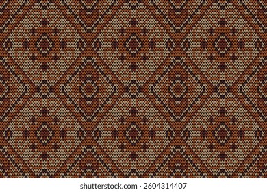 Knitted seamless pattern,knitted flower seamless pattern background,vector illustration,geometric ethnic pattern,Aztec style,abstract background.design for texture,fabric,clothing,decoration,print.