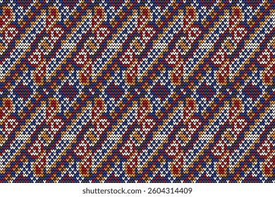 Knitted seamless pattern,knitted flower seamless pattern background,vector illustration,geometric ethnic pattern,Aztec style,abstract background.design for texture,fabric,clothing,decoration,print.