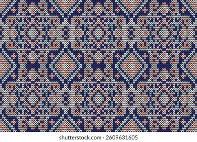 Knitted seamless pattern,knitted flower seamless pattern background,vector illustration,geometric ethnic pattern,Aztec style,abstract background.design for texture,fabric,clothing,decoration,print.