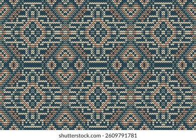 Knitted seamless pattern,knitted flower seamless pattern background,vector illustration,geometric ethnic pattern,Aztec style,abstract background.design for texture,fabric,clothing,decoration,print