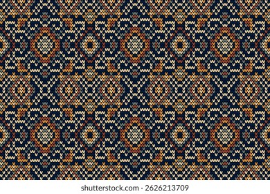 Knitted seamless pattern,knitted flower seamless pattern background,vector illustration,geometric ethnic pattern,Aztec style,abstract background.design for texture,fabric,clothing,decoration,print