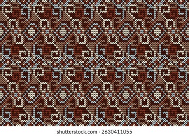 Knitted seamless pattern,knitted flower seamless pattern background,vector illustration,geometric ethnic pattern,Aztec style,abstract background.design for texture,fabric,clothing,decoration,print