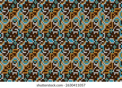 Knitted seamless pattern,knitted flower seamless pattern background,vector illustration,geometric ethnic pattern,Aztec style,abstract background.design for texture,fabric,clothing,decoration,print