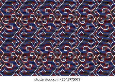 Padrão sem costura tricotado,fundo padrão sem costura flor tricotado,ilustração vetorial,padrão étnico geométrico,estilo asteca,fundo abstrato.design para textura,tecido,roupas,decoração,impressão