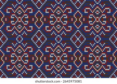 Padrão sem costura tricotado,fundo padrão sem costura flor tricotado,ilustração vetorial,padrão étnico geométrico,estilo asteca,fundo abstrato.design para textura,tecido,roupas,decoração,impressão