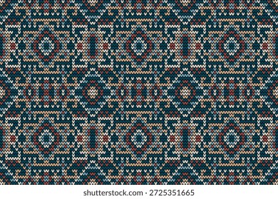 Padrão sem emenda tricotado,padrão sem emenda flor tricotado no fundo roxo,ilustração vetorial,padrão étnico geométrico,estilo asteca,background.design abstrato para textura,tecido,roupas,decoração.