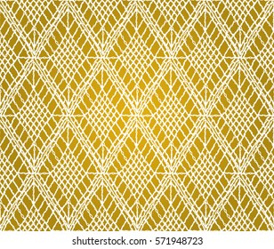 Knitted seamless patterns. Crochet mesh. Knitting or woven macrame in the bohemian style. Oriental motifs.