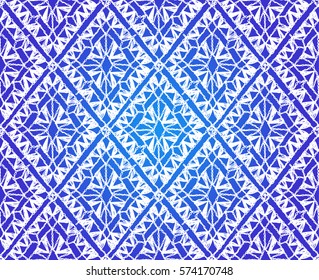 Knitted seamless patterns. Crochet mesh. Knitting or woven macrame in the bohemian style. Oriental motifs.