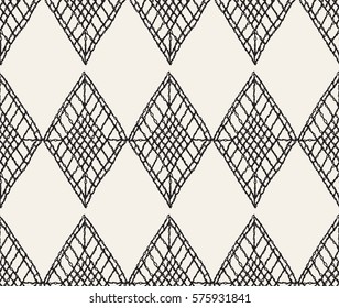 Knitted seamless patterns. Crochet mesh. Knitting or woven macrame in the bohemian style. Oriental motifs