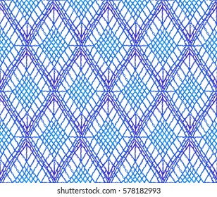 Knitted seamless patterns. Crochet mesh. Knitting or woven macrame in the bohemian style. Oriental motifs.