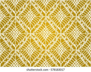 Knitted seamless patterns. Crochet mesh. Knitting or woven macrame in the bohemian style. Oriental motifs.