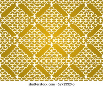 Knitted seamless patterns. Crochet mesh. Knitting or woven macrame in the Bohemian style. Oriental motifs.