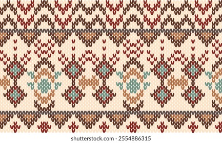 Knitted seamless patterns. Cross stitch sweater textures background. knitted print traditional ornament. Festive sweater design,Geometric wool pullover. Vector illustration,design for clothing,blanket