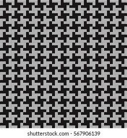 Knitted seamless patterns crow's feet