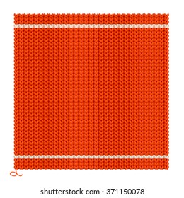 Knitted Seamless Red Background with Two Stripes. Vector illustration
