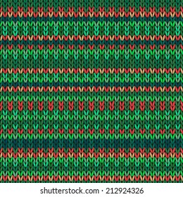Knitted Seamless Red Orange Yellow Green Christmas Color Striped Pattern