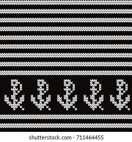 Knitted seamless sea border
