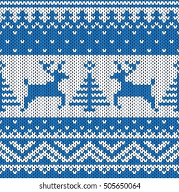knitted seamless vector background blue design